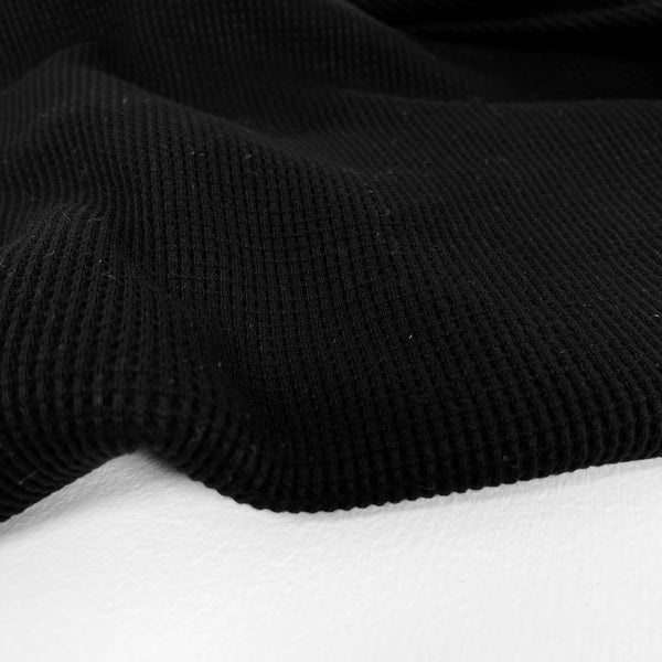 Organic Cotton Waffle / Thermal 200gsm - Black – Simplifi Fabric