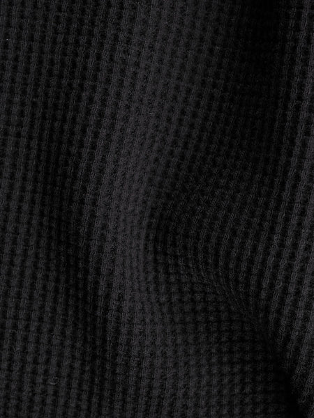 Nero Black, Cotton Waffle Knit