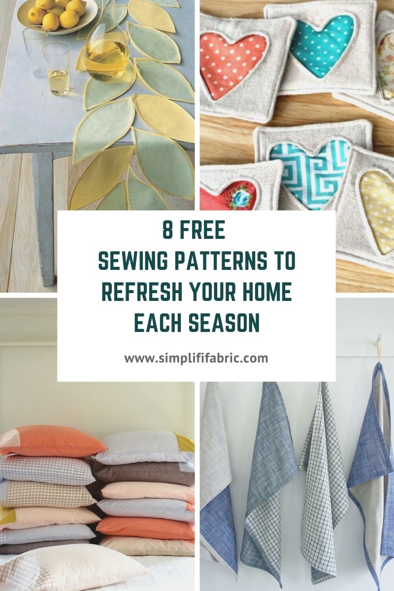 8 Free sewing patterns to refresh your home each season - Simplifi Fabric