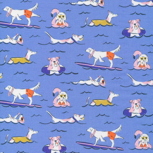 Doggie Dip - Dog Days Of Summer - Krissy Mast - Cloud 9 Fabrics - Poplin