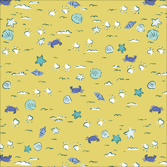 Sandy Paws - Dog Days Of Summer - Krissy Mast - Cloud 9 Fabrics - Poplin