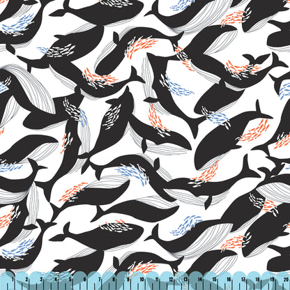 Happy Whales - Coexisting - Ophelia Pang - Cloud 9 Fabrics - Modal Rayon