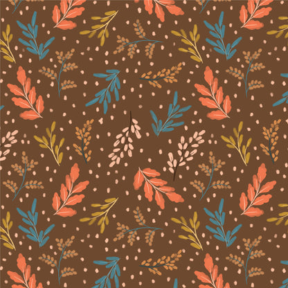 Pastel Branches - Dark Brown - Woodland Creatures - Dominika Godette - Cloud 9 Fabrics - Poplin