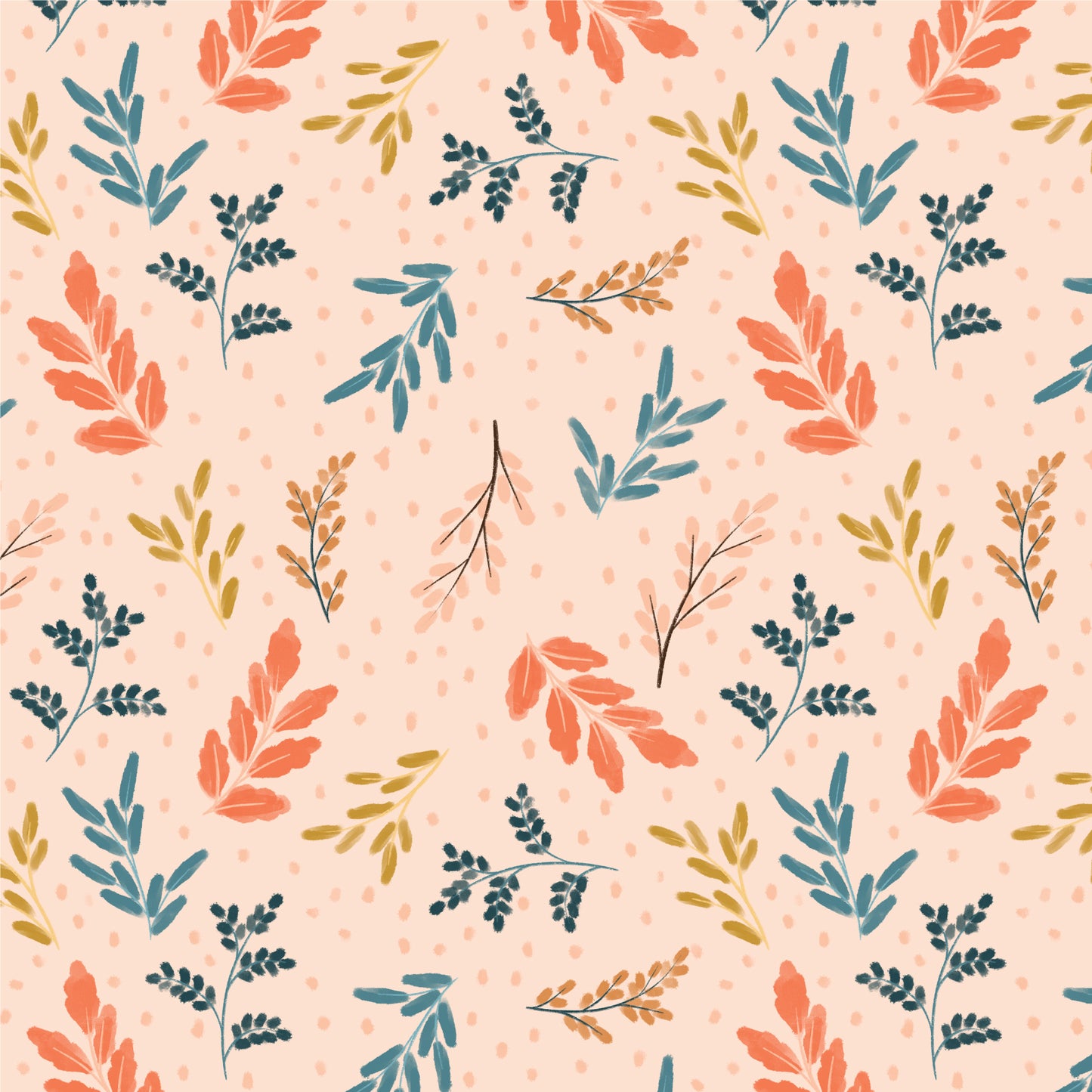 Pastel Branches - Pink - Woodland Creatures - Dominika Godette - Cloud 9 Fabrics - Poplin