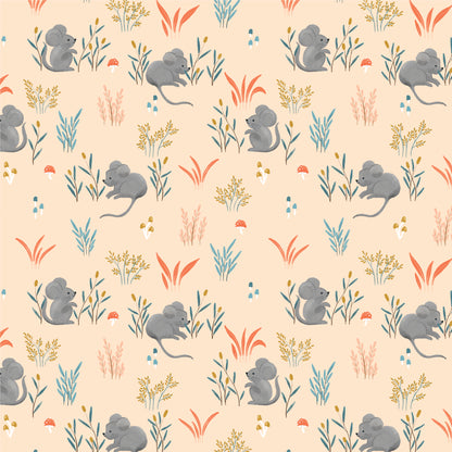 Mouse Meadow - Woodland Creatures - Dominika Godette - Cloud 9 Fabrics - Poplin