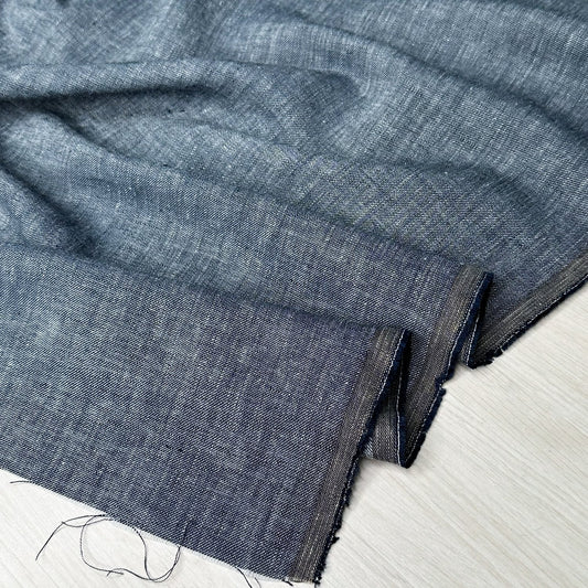 4.5oz Linen Cotton Denim - Navy - Simplifi Fabric