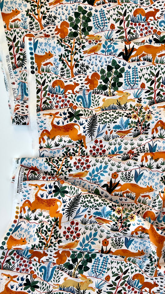 Wild Animals - Light - Baltic Woodland - Maria Galybina - Cloud 9 Fabrics - Poplin