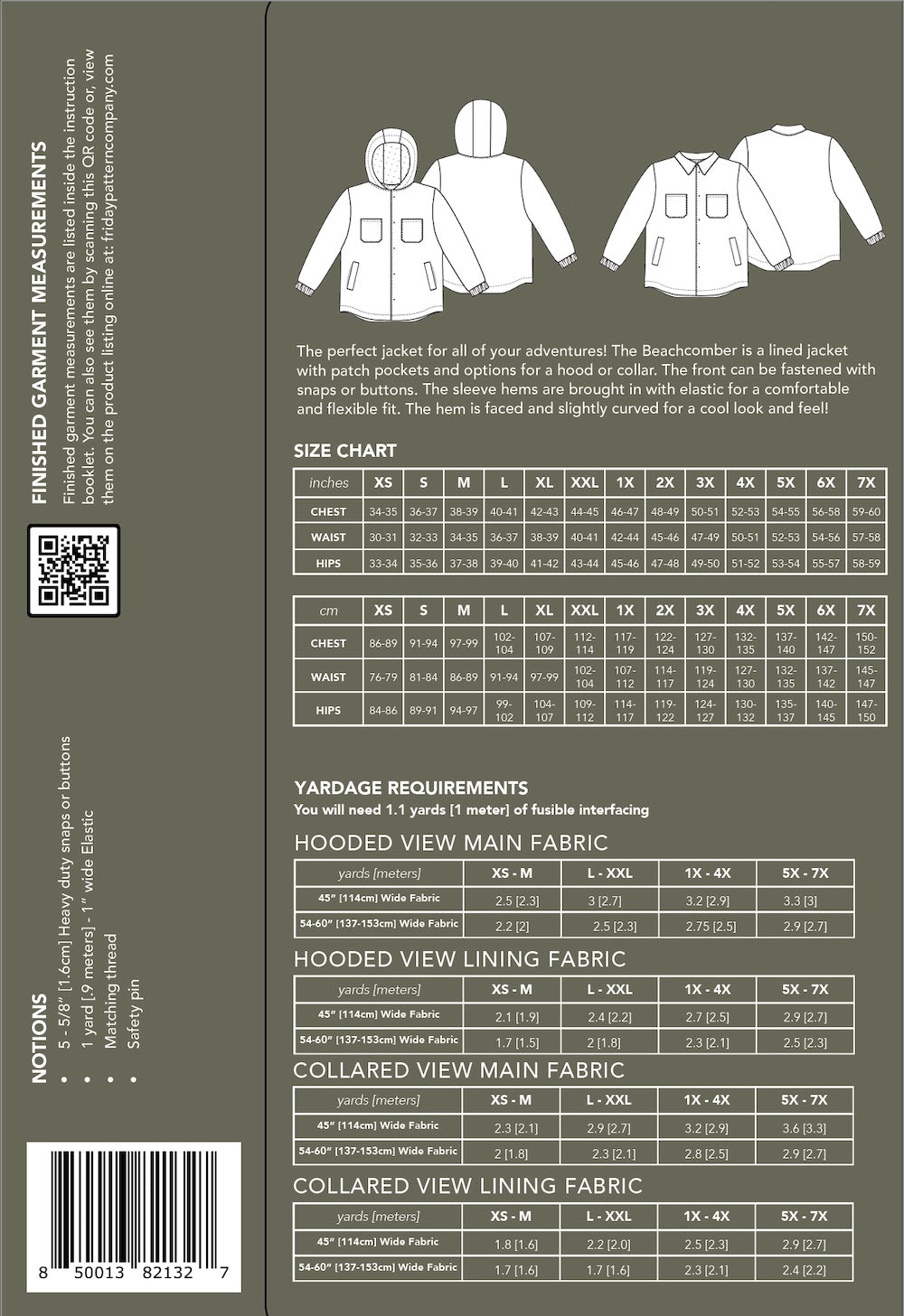 Beachcomber Jacket Pattern - Friday Pattern Company