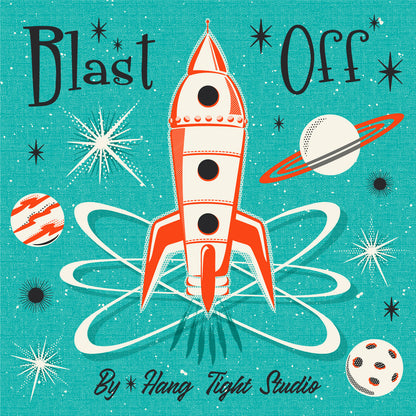 Mission Control - Blast Off - Hang Tight Studio - Cloud 9 Fabrics - Poplin