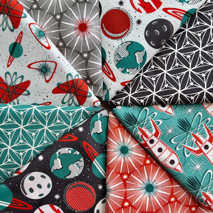 Supernova - Red - Blast Off - Hang Tight Studio - Cloud 9 Fabrics - Poplin