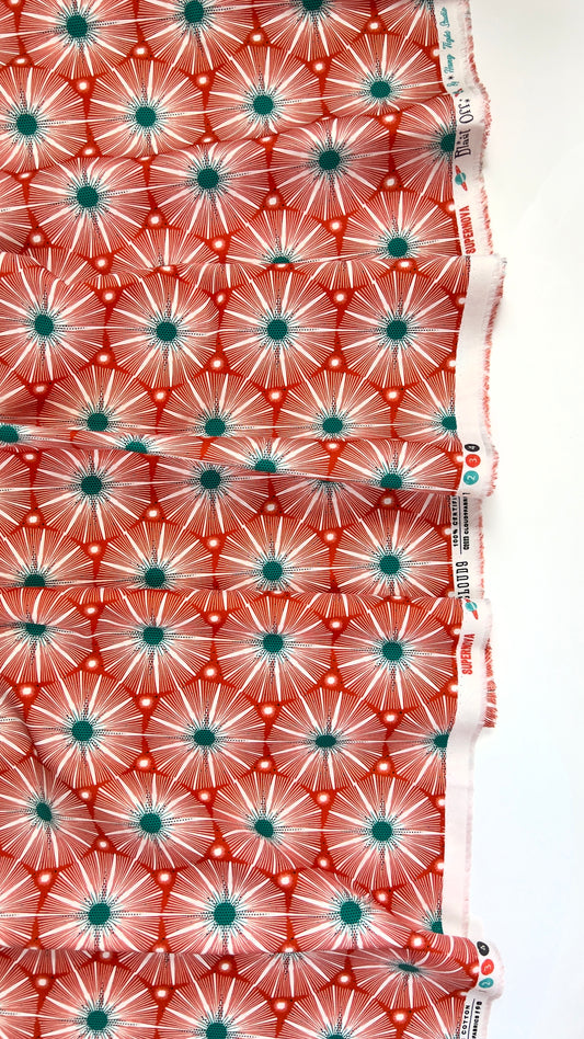 Supernova - Red - Blast Off - Hang Tight Studio - Cloud 9 Fabrics - Poplin