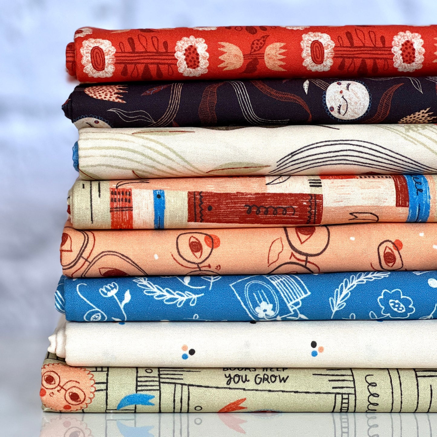 Books Grow - Book Club by Meenal Patel - Cloud 9 Fabrics - Poplin