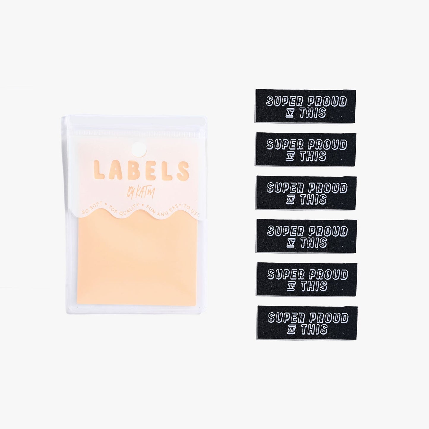 "SUPER PROUD OF THIS" Woven Label Pack - Kylie And The Machine