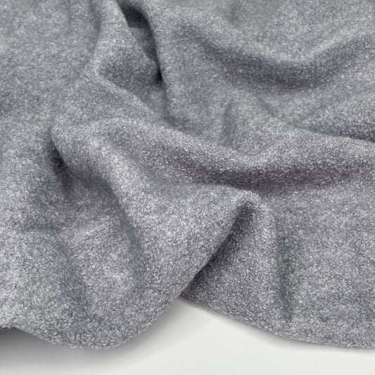 Wool Blend Boucle Coating - Nickel