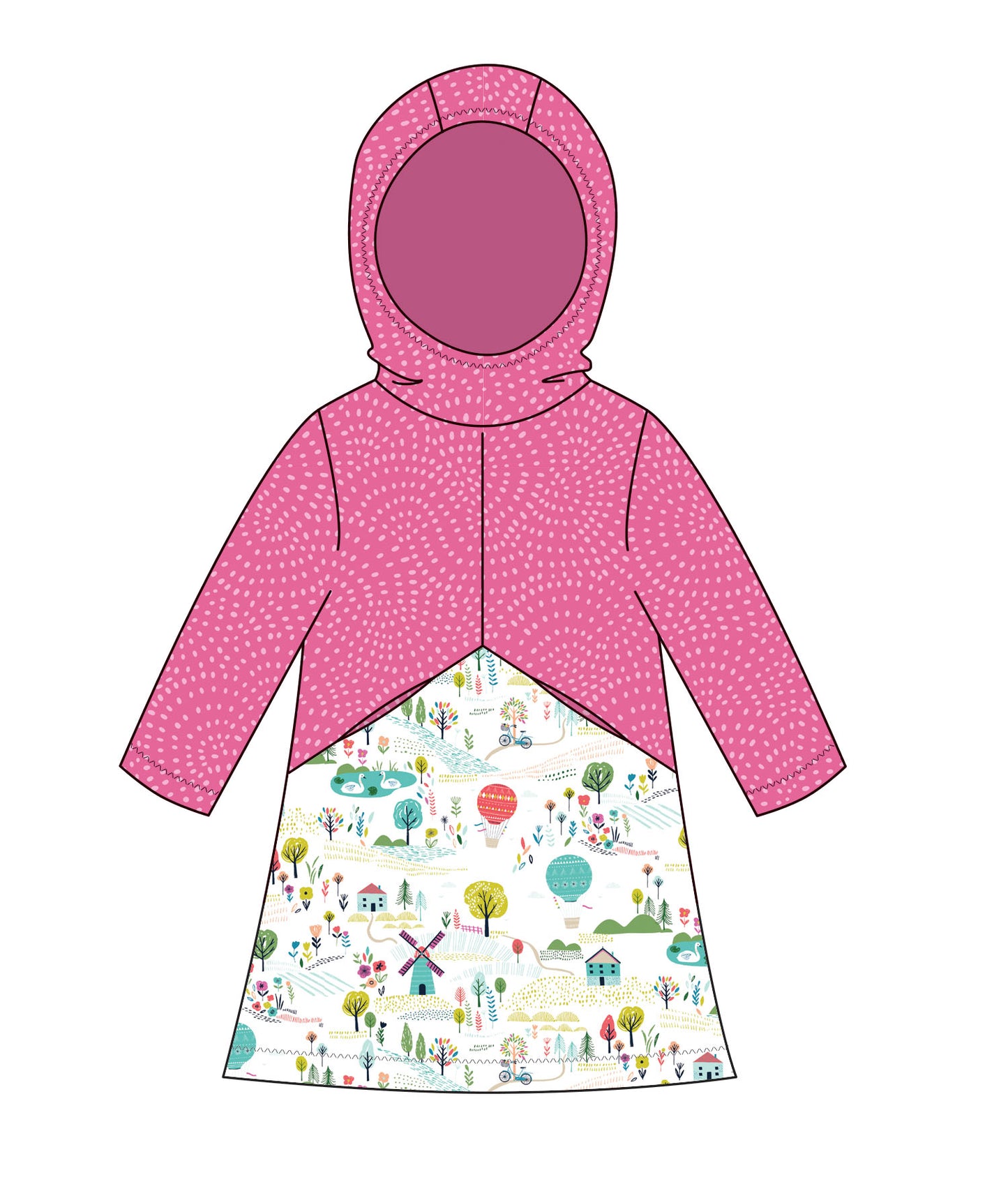 Charlie Hoodie & Tunic - Kids Paper Sewing Pattern - Two Stitches Patterns