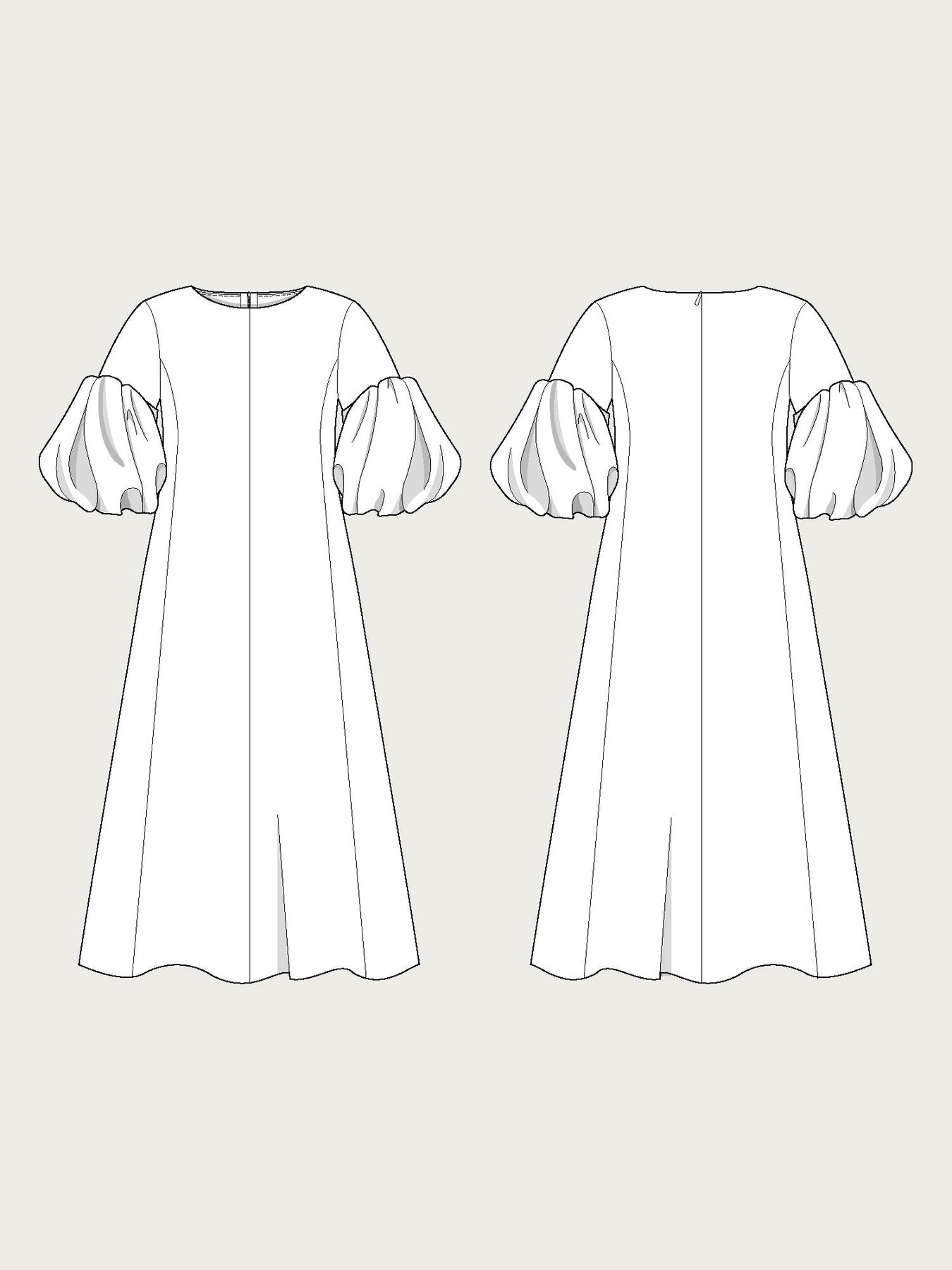 Balloon Sleeve Dress Pattern - The Assembly Line