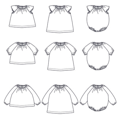 HANOÏ -  Blouse, Dress or Romber Paper Sewing Pattern - Baby 1M/4Y - Ikatee