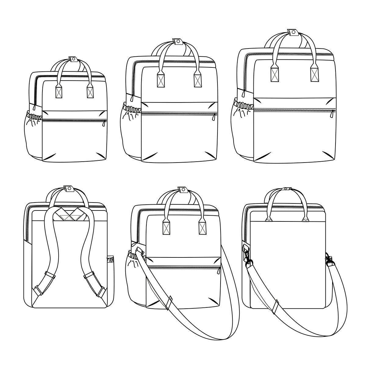 EUGÈNE - Backpack and Shoulder Bag - Paper Sewing Pattern - Ikatee