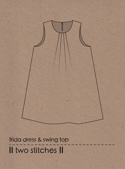 Frida Dress & Swing Top - Kids Paper Sewing Pattern - Two Stitches Patterns