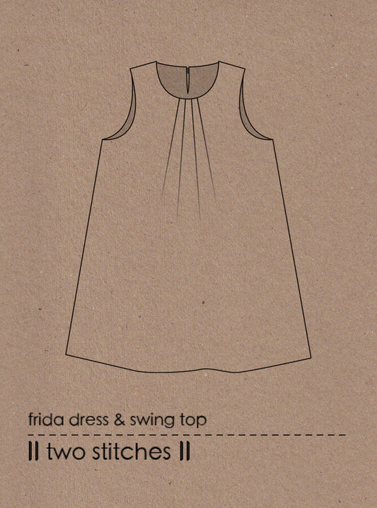 Frida Dress & Swing Top - Kids Paper Sewing Pattern - Two Stitches Patterns