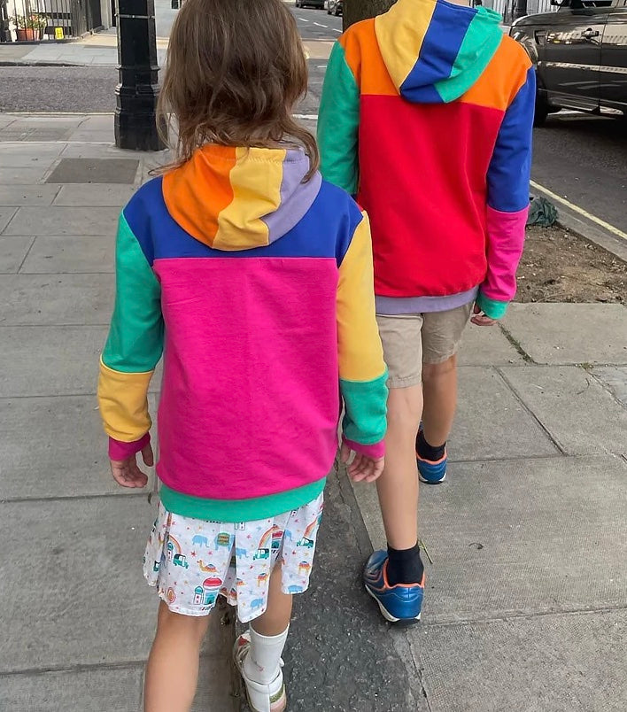 Finley Colour Blocked Hoodie - Kids Paper Sewing Pattern - Two Stitches Patterns