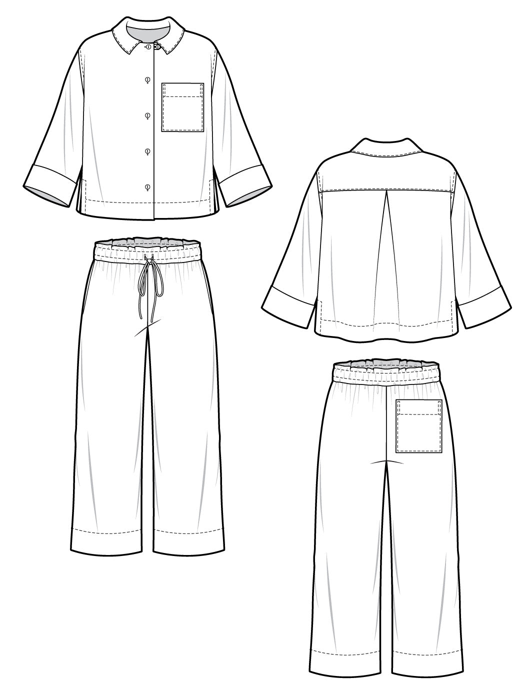 Fran Pajamas Pattern - Closet Core Patterns