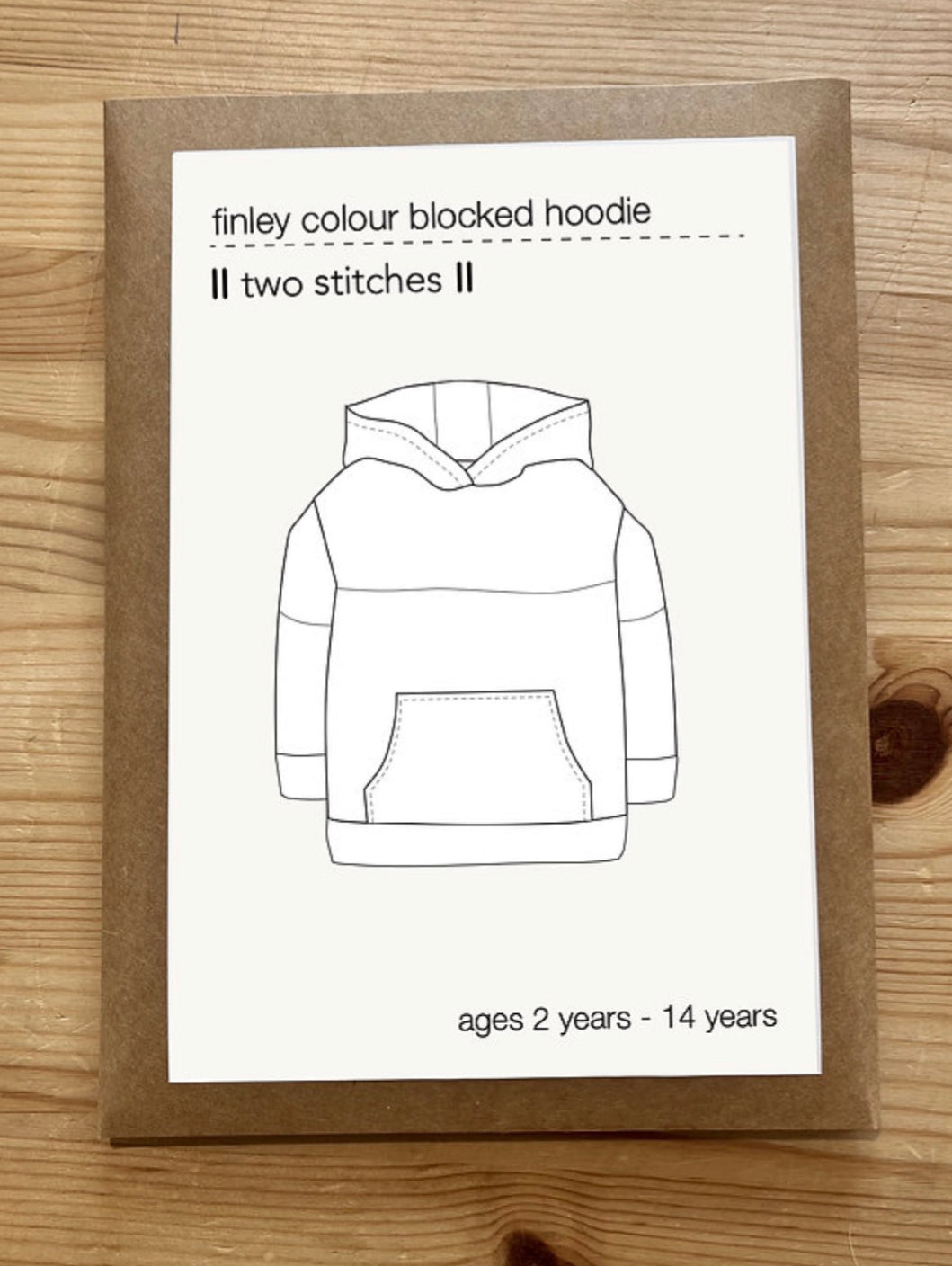 Finley Colour Blocked Hoodie - Kids Paper Sewing Pattern - Two Stitches Patterns