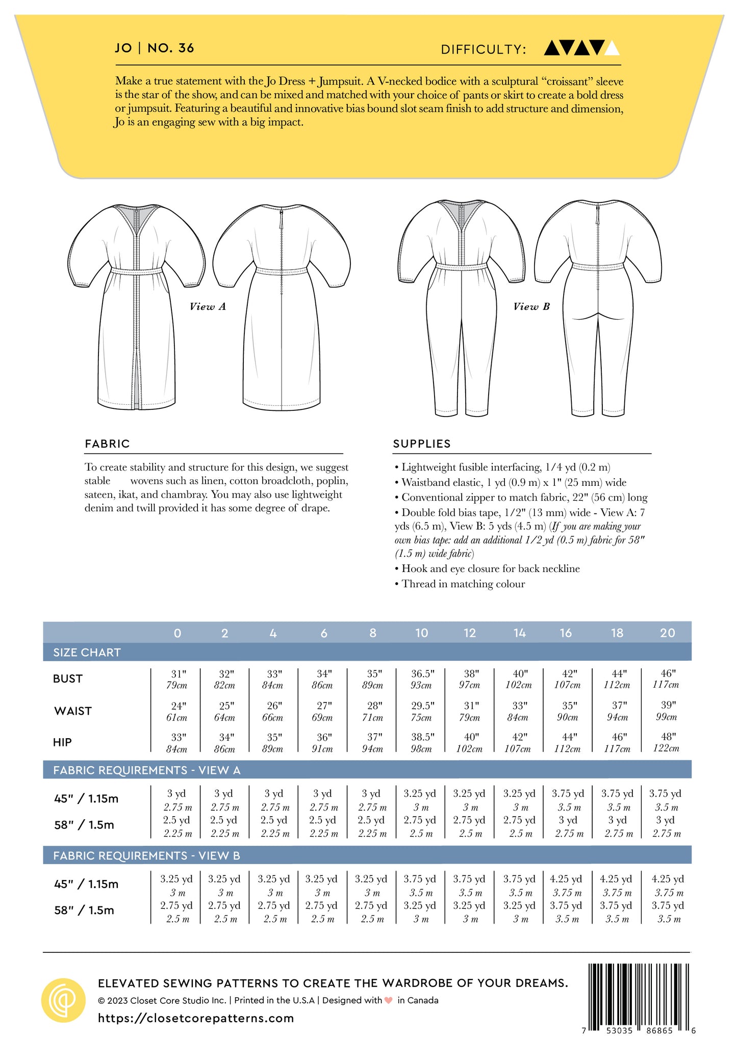 Jo Dress + Jumpsuit - Closet Core Patterns