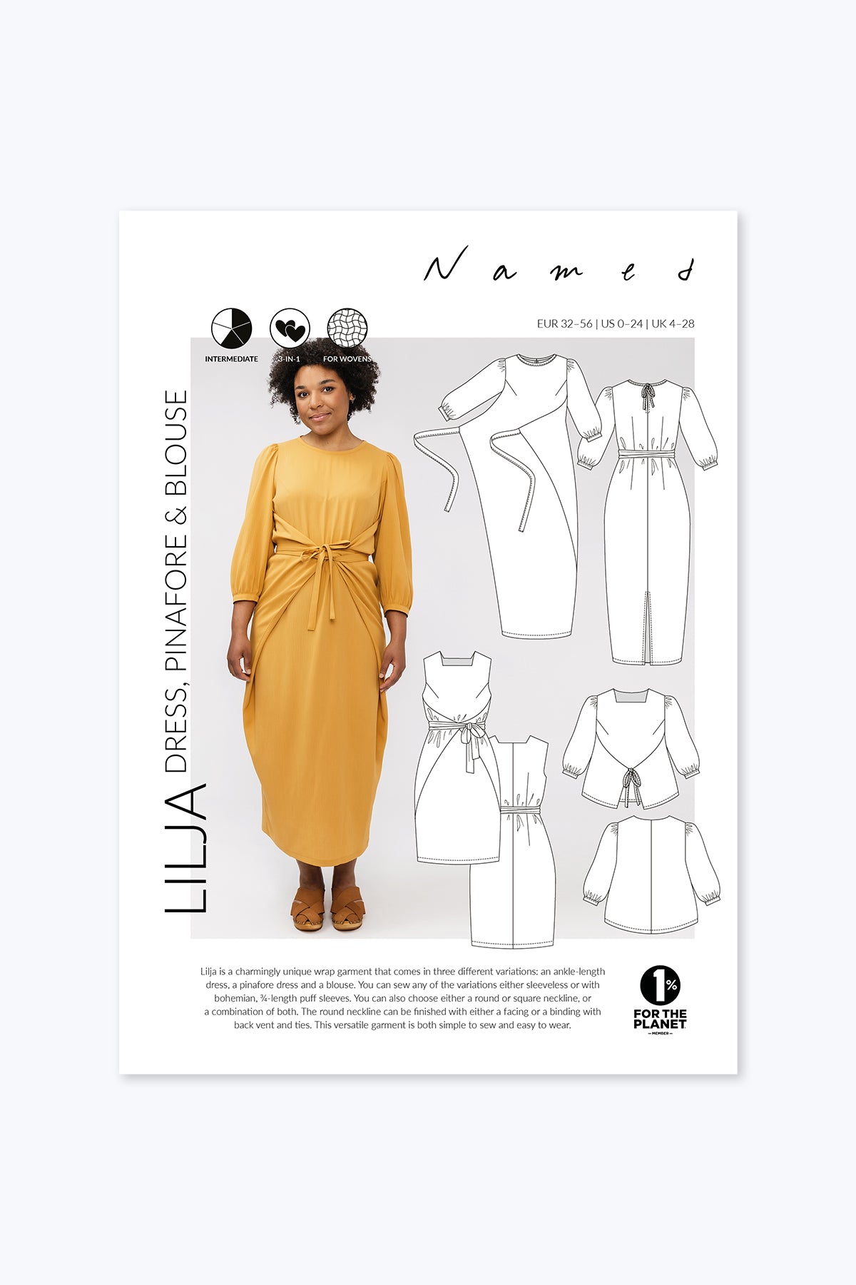 Lilja Dress, Pinafore & Blouse - PDF Pattern - Named Clothing