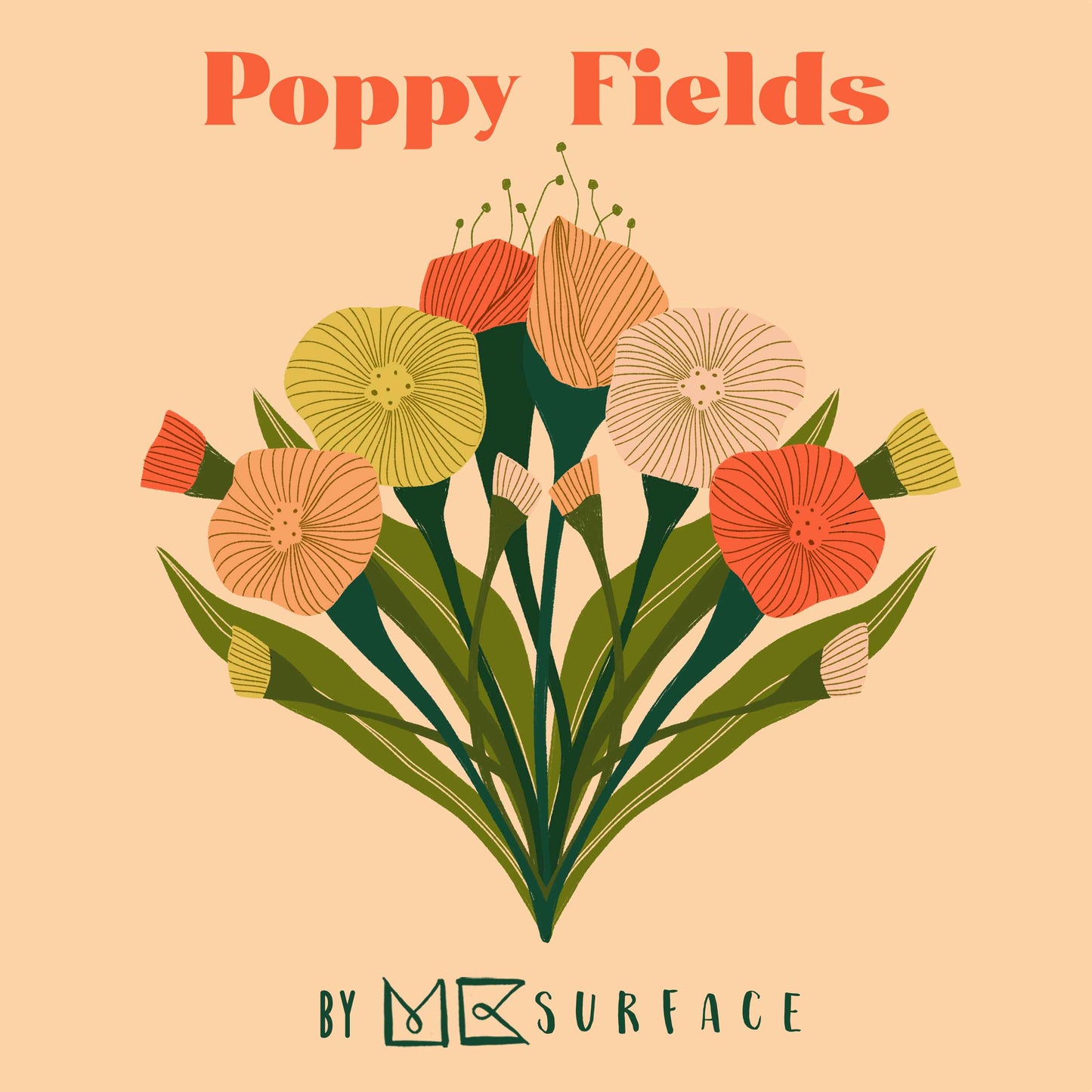 Poppy Plaid - Red - Poppy Fields - MK Surface - Cloud 9 Fabrics - Poplin