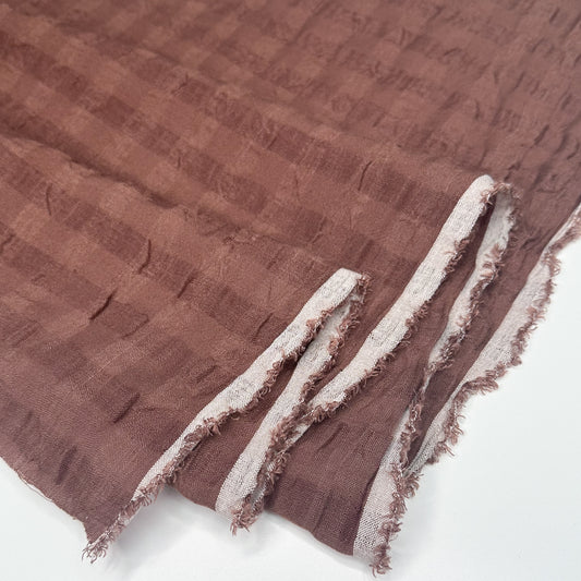 Linen / Viscose Jacquard Gauze - Cocoa