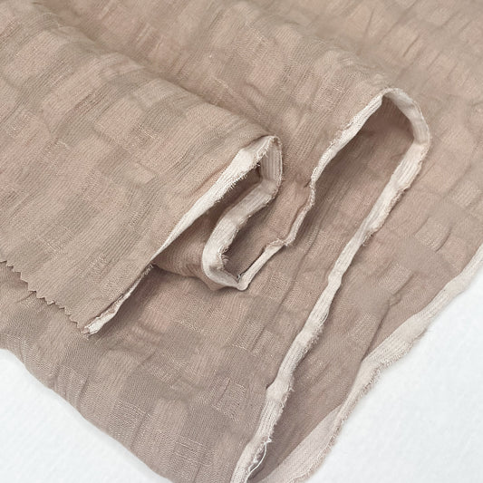 Linen / Viscose Jacquard Gauze - Natural