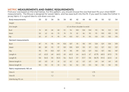 Esther Blouse Womens Paper Pattern - Wardrobe by Me