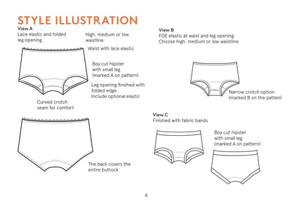 Hipster Underpants Womens Paper Pattern - Wardrobe by Me