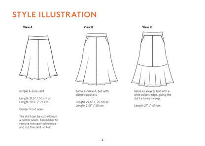 Linea A-Line Skirt Womens Paper Pattern - Wardrobe by Me