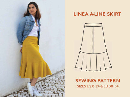 Linea A-Line Skirt Womens Paper Pattern - Wardrobe by Me