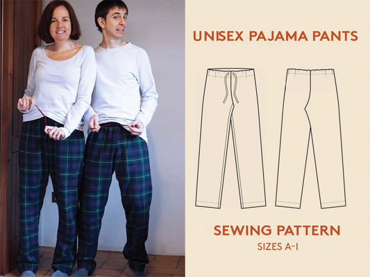 Unisex Pajama Pants Paper Pattern - Wardrobe by Me