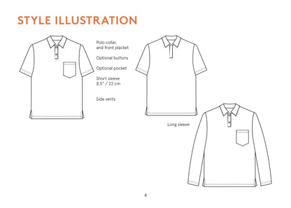 Draper Polo T-Shirt Mens Paper Pattern - Wardrobe by Me