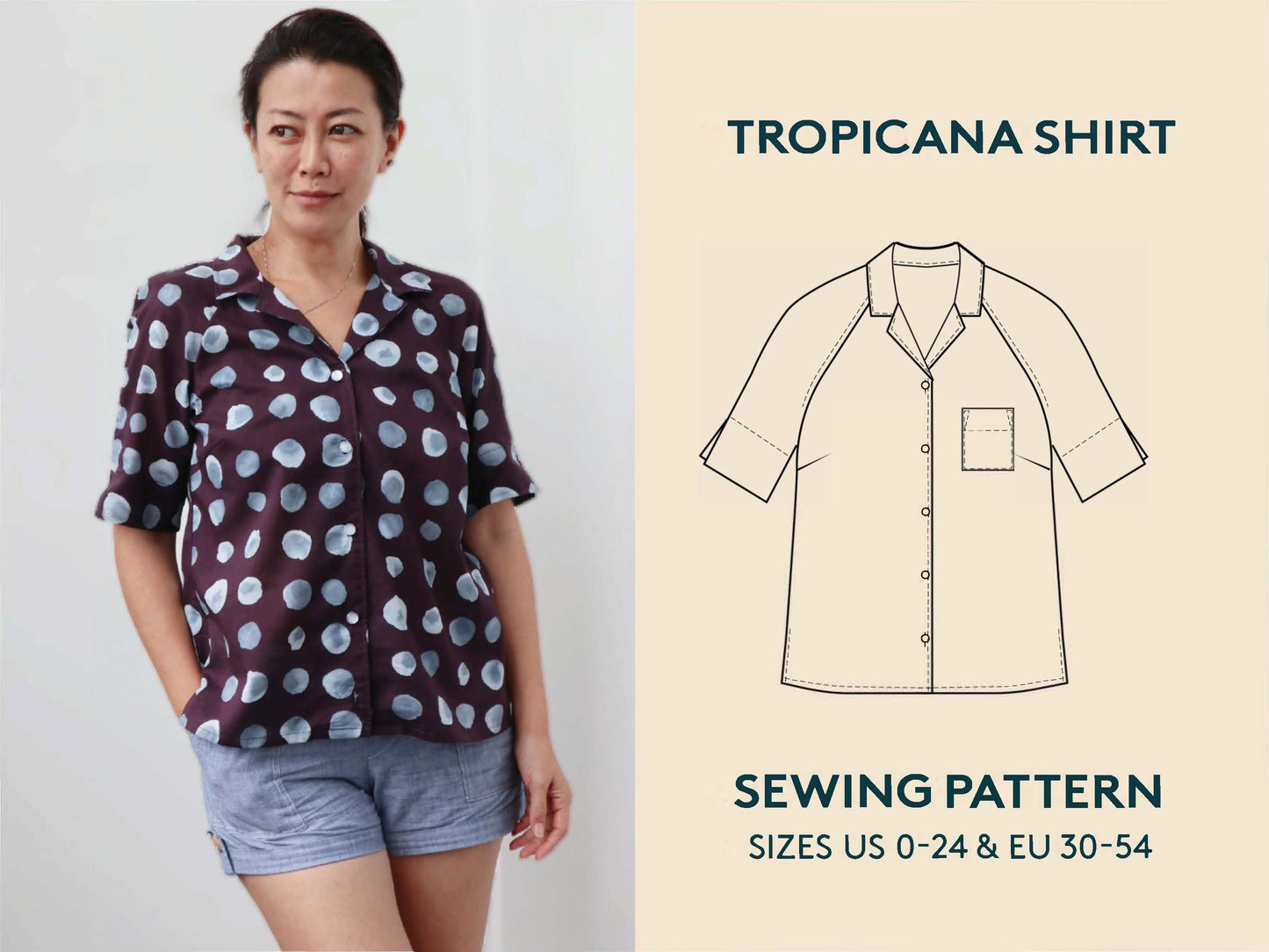 Tropicana Shirt Womens Paper Pattern - Wardrobe by Me