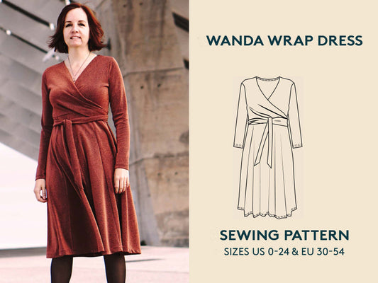 Wanda Wrap Dress Womens Paper Pattern - Wardrobe by Me