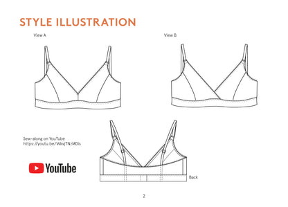 Bralette Womens Paper Pattern - Wardrobe by Me