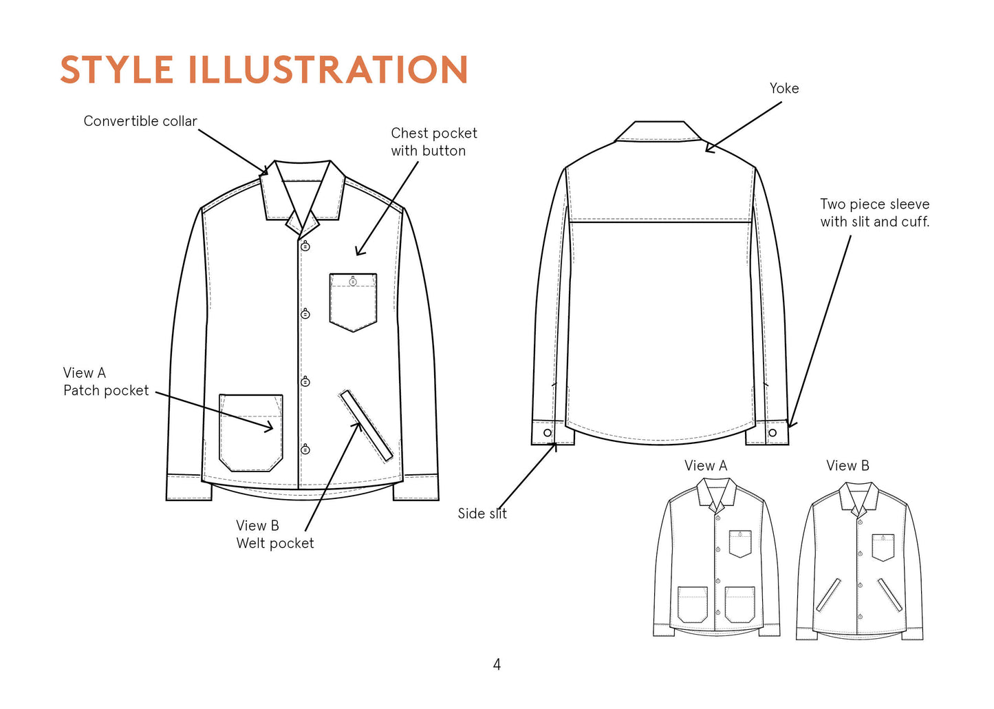 Overshirt Mens Paper Pattern - Wardrobe by Me