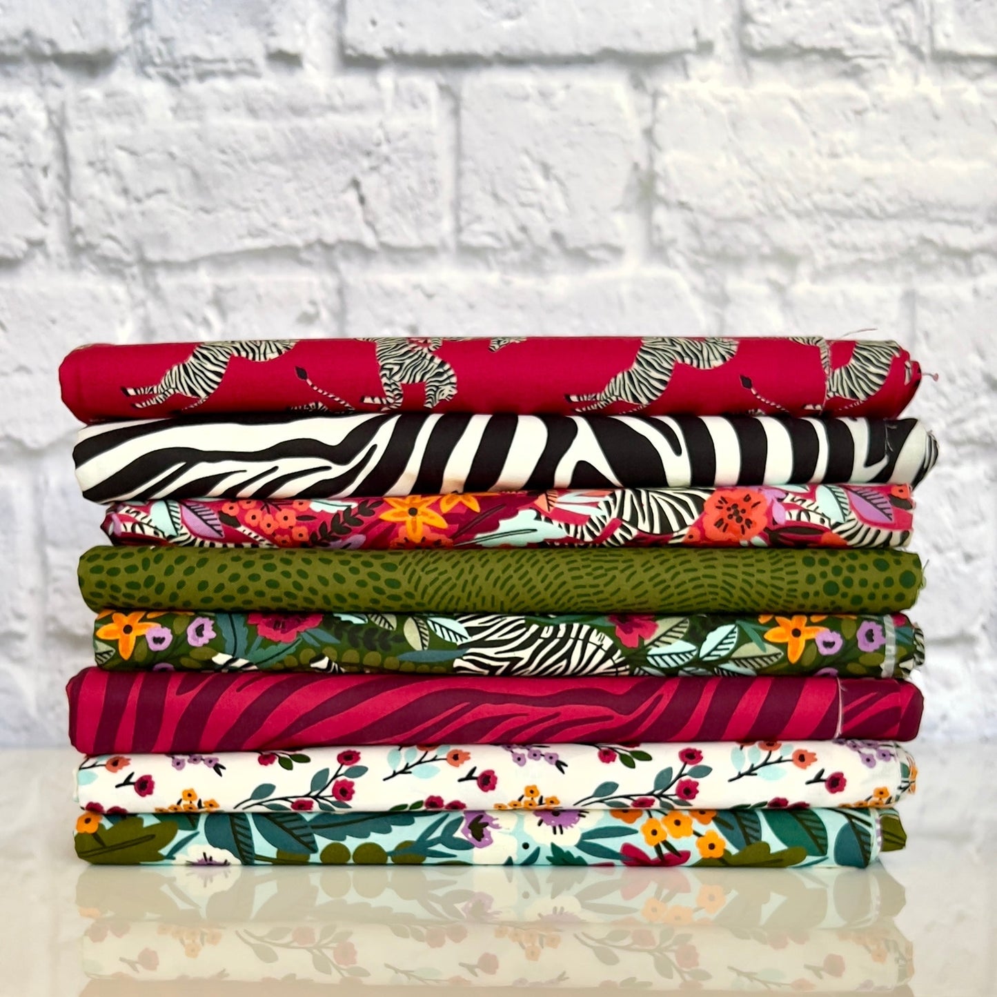 Frolicking Zebras Red - Zebras - Maria Galybina - Cloud 9 Fabrics - Poplin