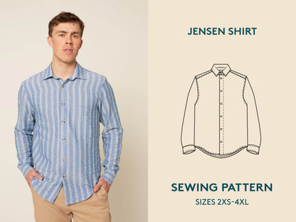 Jensen Shirt Mens Paper Pattern - Wardrobe by Me