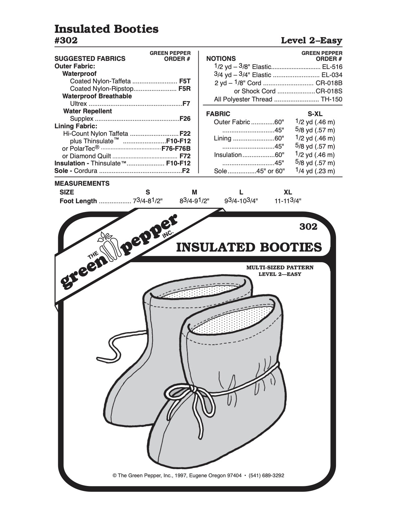 Adult’s Insulated Booties Pattern - 302 - The Green Pepper Patterns - Simplifi Fabric