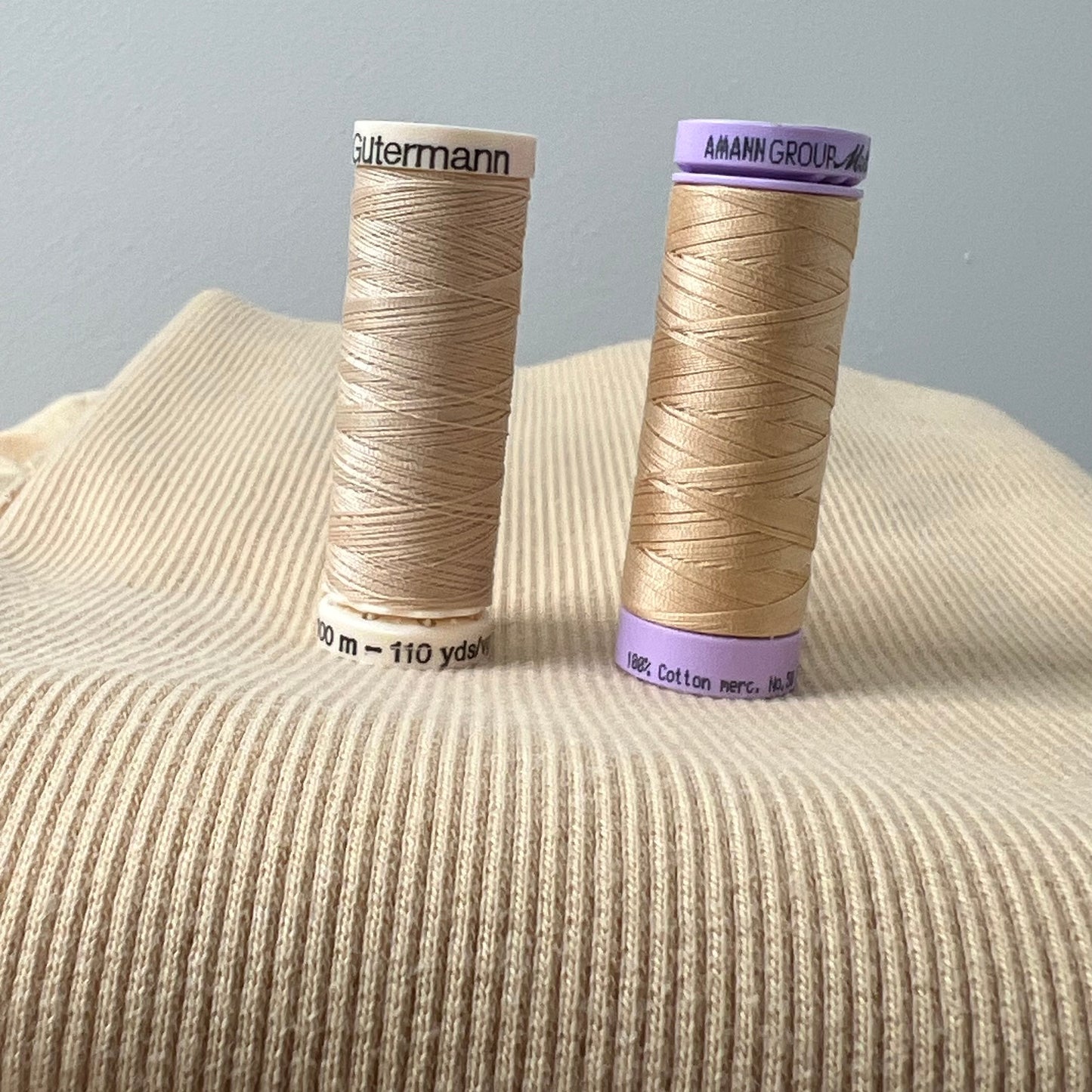 Organic Cotton Spandex Ribbing 360gsm - Almond Buff