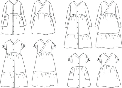 Anna Dress Sewing Pattern - Girl 3/12Y - Ikatee - Simplifi Fabric