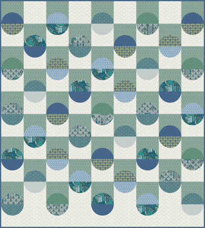 April Showers - Water - Frank Lloyd Wright - Cloud 9 Fabrics - Poplin - Simplifi Fabric