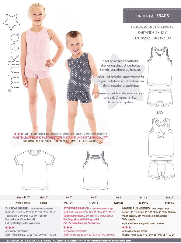 Baby / Kids Underwear - Minikrea - Pattern - 2 - 12 Years - Simplifi Fabric