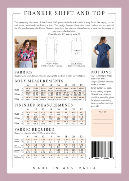 Frankie Shift Dress and Top - Paper Pattern - Sew to Grow